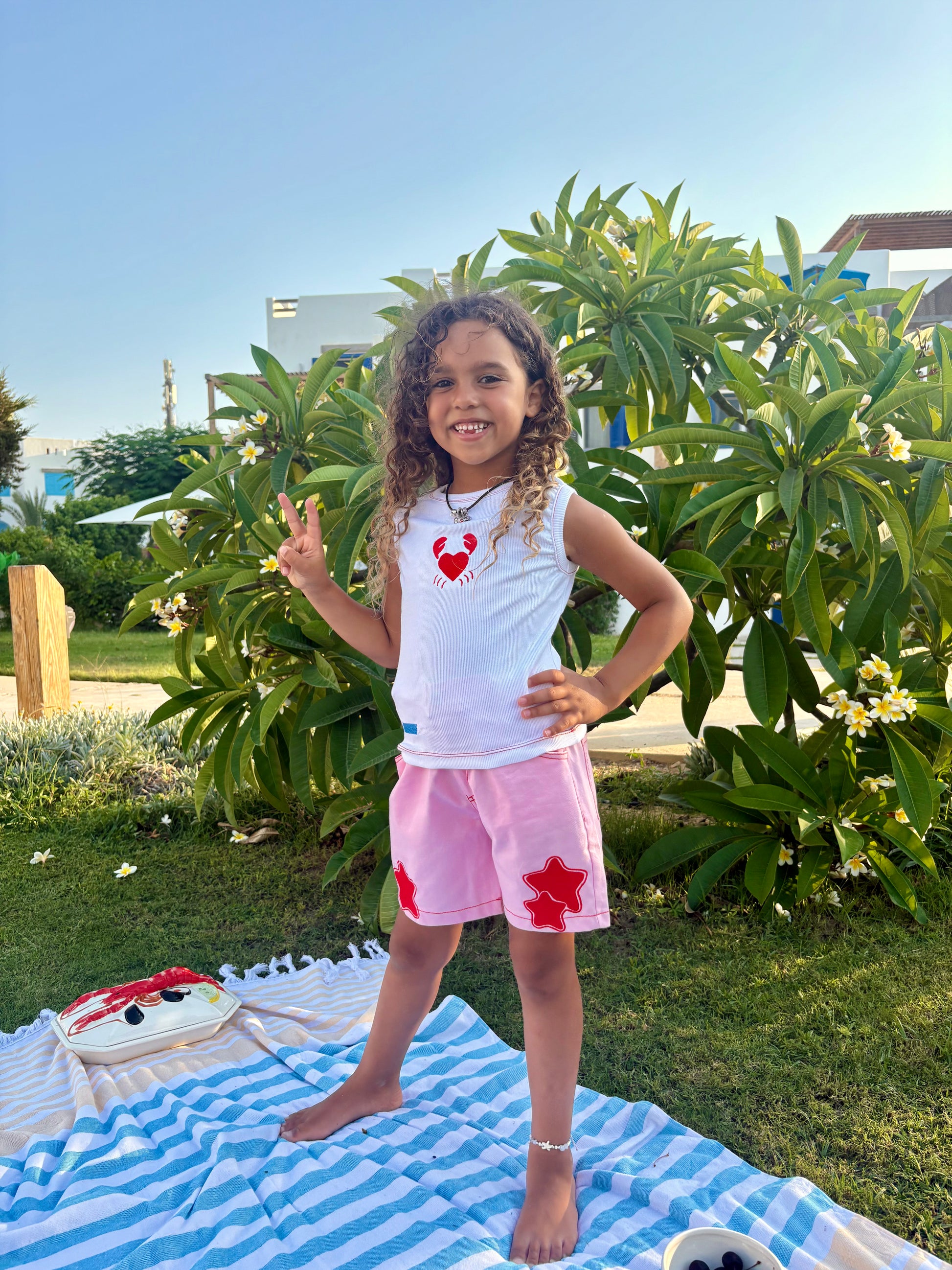 Pink Lucky Star Shorts